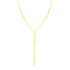 14K Yellow Gold Lariat Necklace with Paperclip Chain Stations by Avera Group