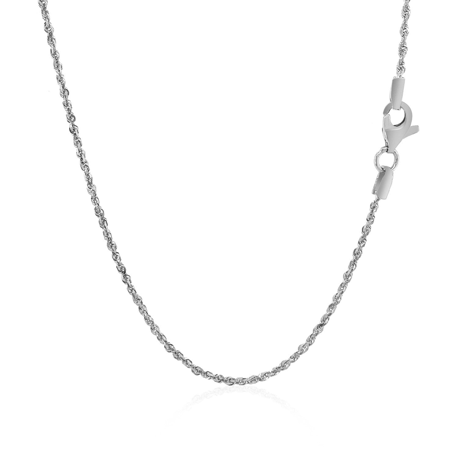 10k White Gold Solid Diamond Cut Rope Chain 1.4mm by Bids.com