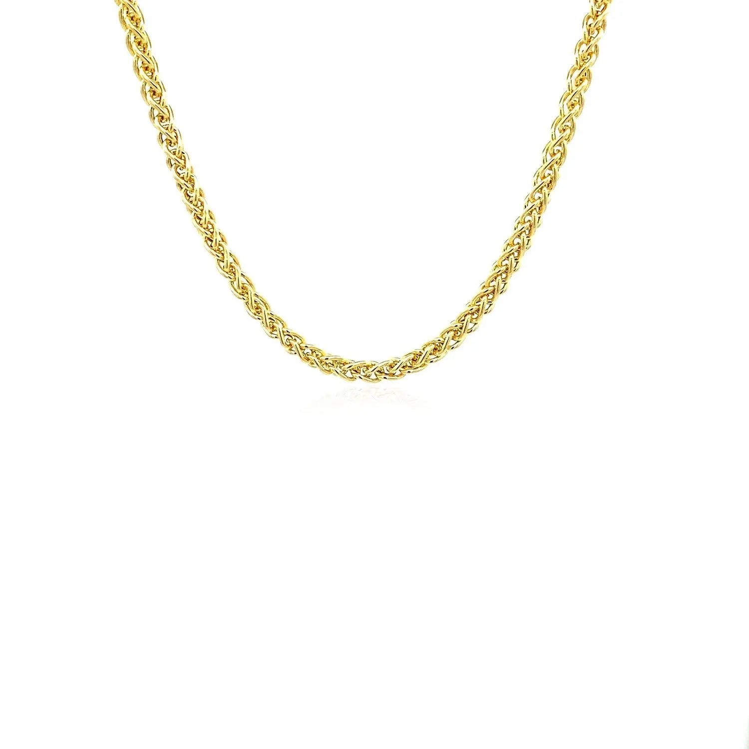 14k Yellow Gold 2.8mm Light Weight Wheat Chain 