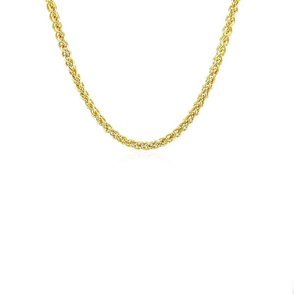 14k Yellow Gold 2.8mm Light Weight Wheat Chain 