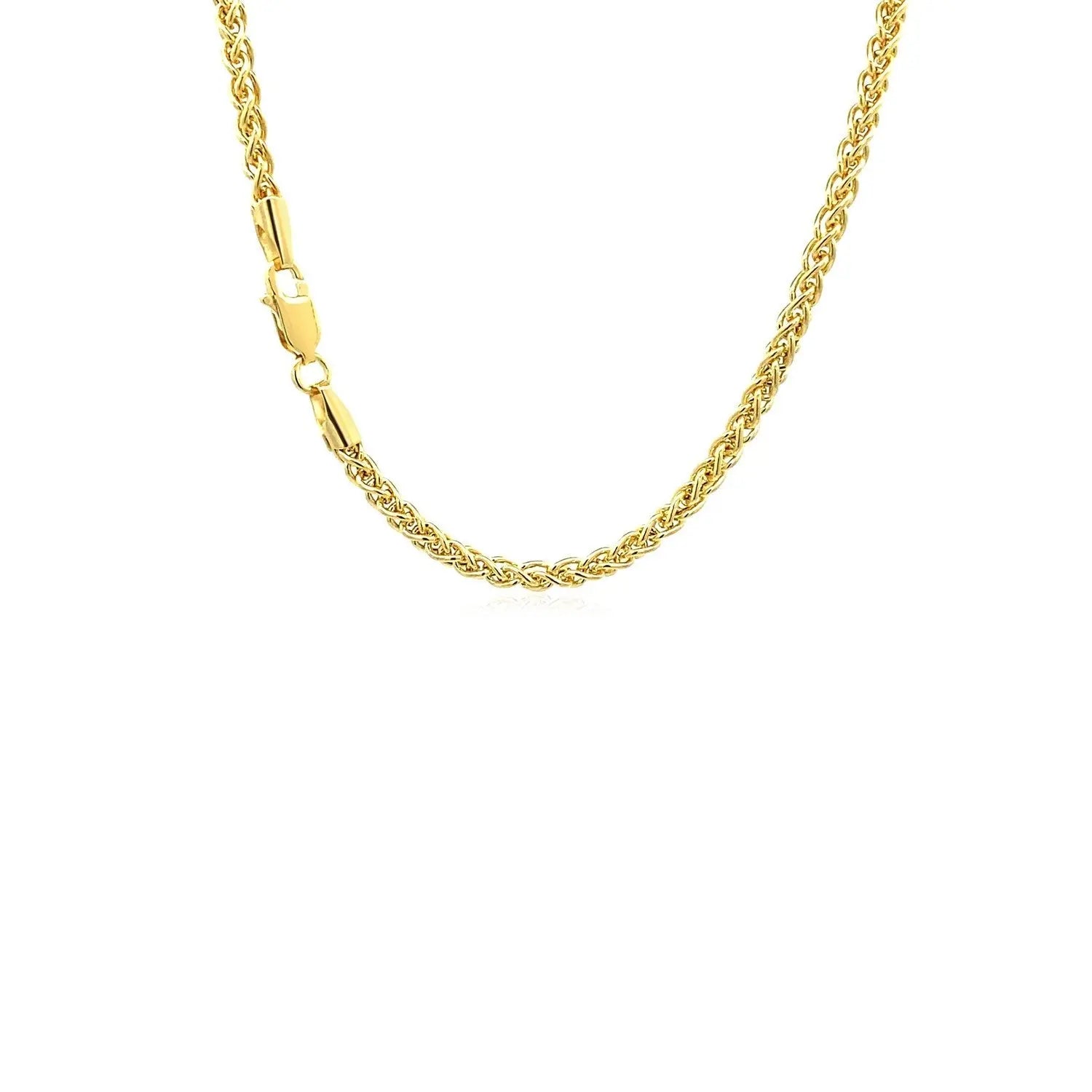 14k Yellow Gold 2.8mm Light Weight Wheat Chain 
