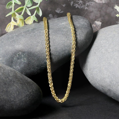 14k Yellow Gold 2.8mm Light Weight Wheat Chain 