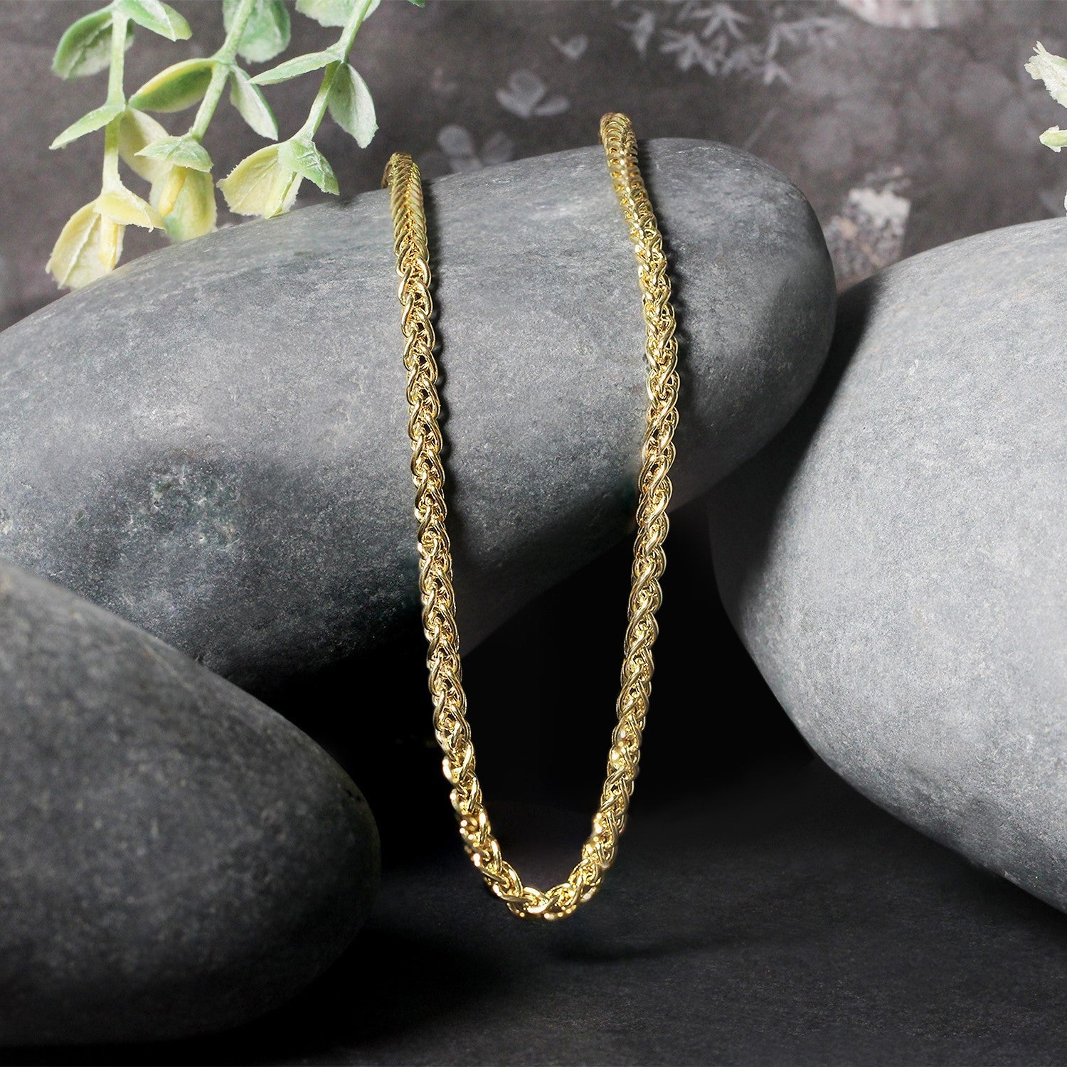 14k Yellow Gold 2.8mm Light Weight Wheat Chain by Bids.com