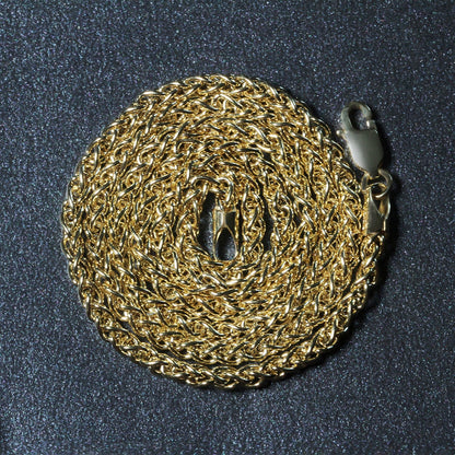 14k Yellow Gold 2.8mm Light Weight Wheat Chain by Bids.com