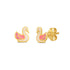 14k Yellow Gold Swan Studs - accessories