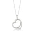 14k White Gold Floating Heart Drop Pendant 