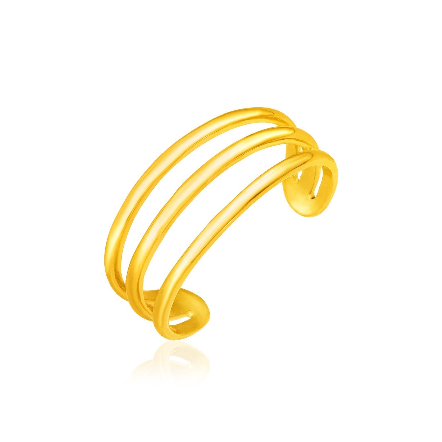 14k Yellow Gold Three Bar Toe Ring by Bids.com
