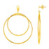 14k Yellow Gold Post Earrings with Open Polished Circle Dangles - accessories