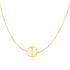 14k Yellow Gold Necklace with Shiny Barrel Bead Charm - necklaces