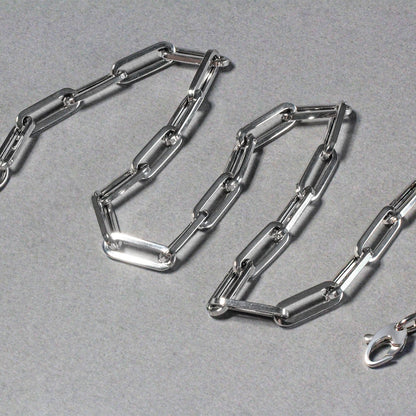 14K White Gold Wide Paperclip Chain (6.1mm) by Bids.com