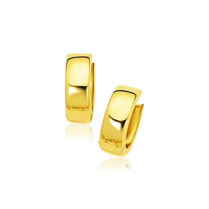 14k Yellow Gold Snuggable Hoop Earrings by Bids.com