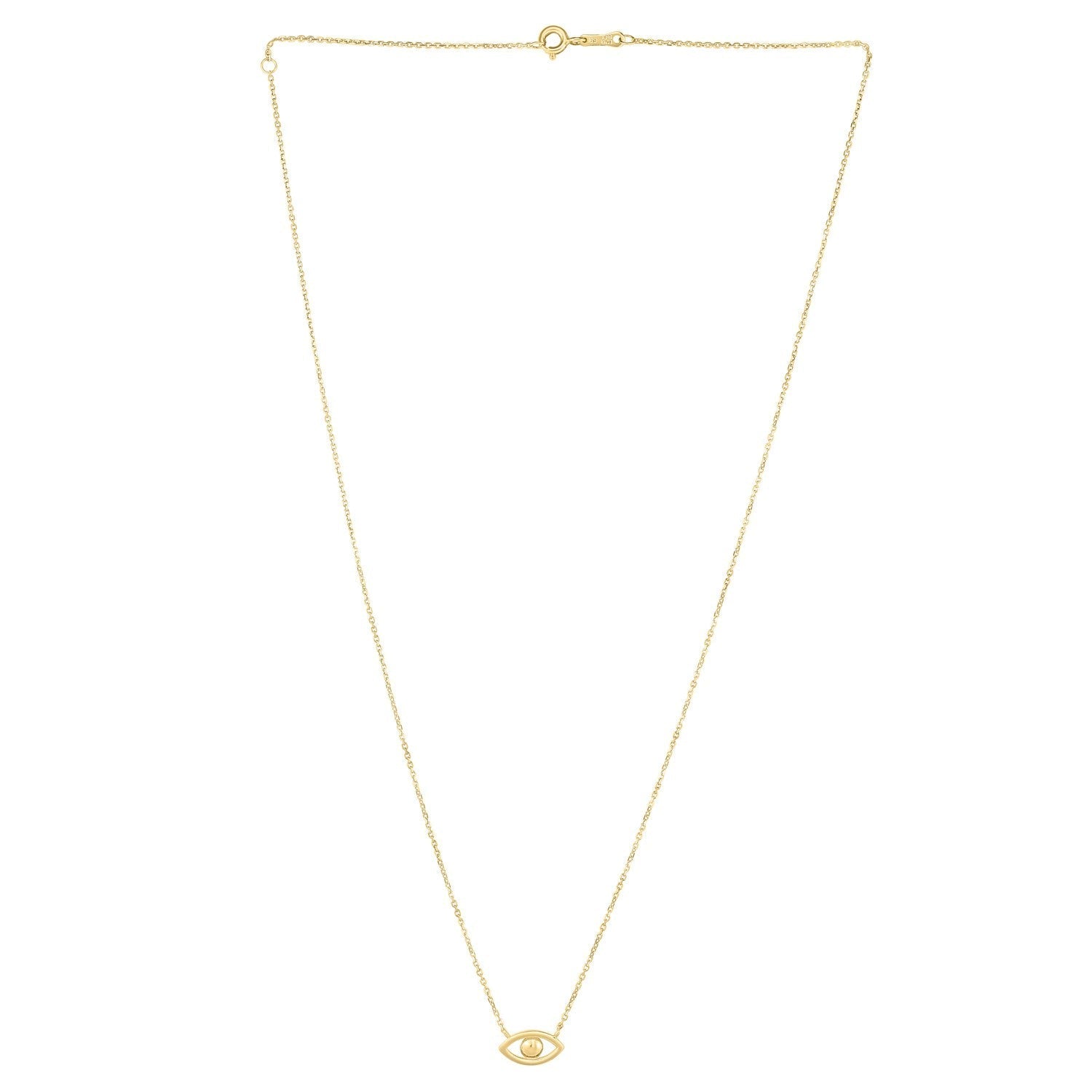14k Yellow Gold Pearl Evil Eye Necklace  DestGlow