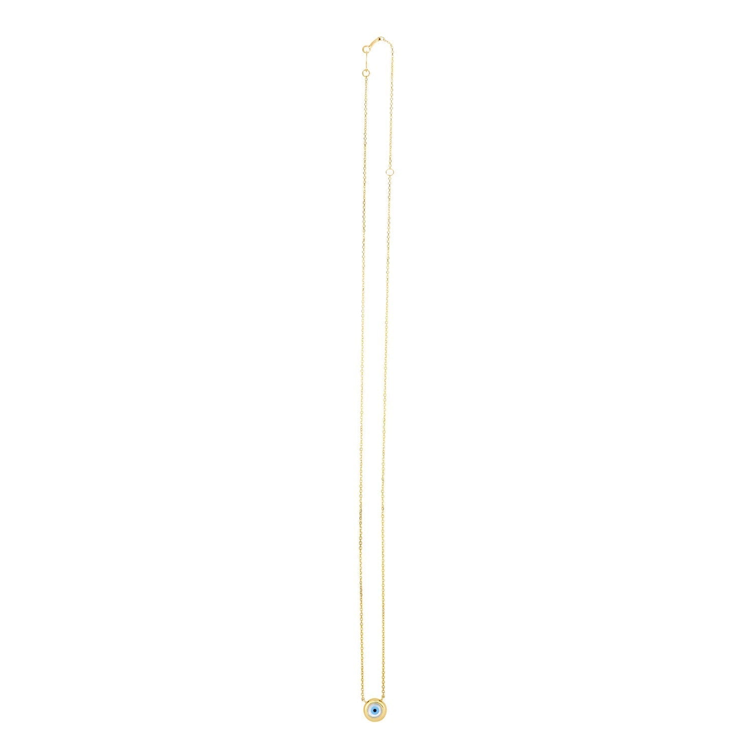 14k Yellow Gold Pearl Evil Eye Necklace  DestGlow