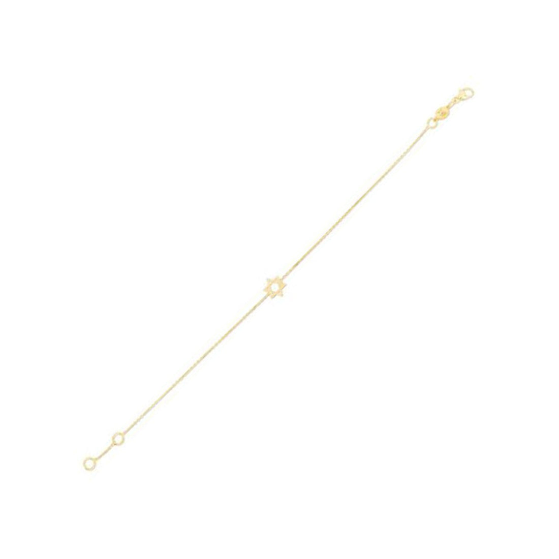 14k Yellow Gold Star of David Bracelet