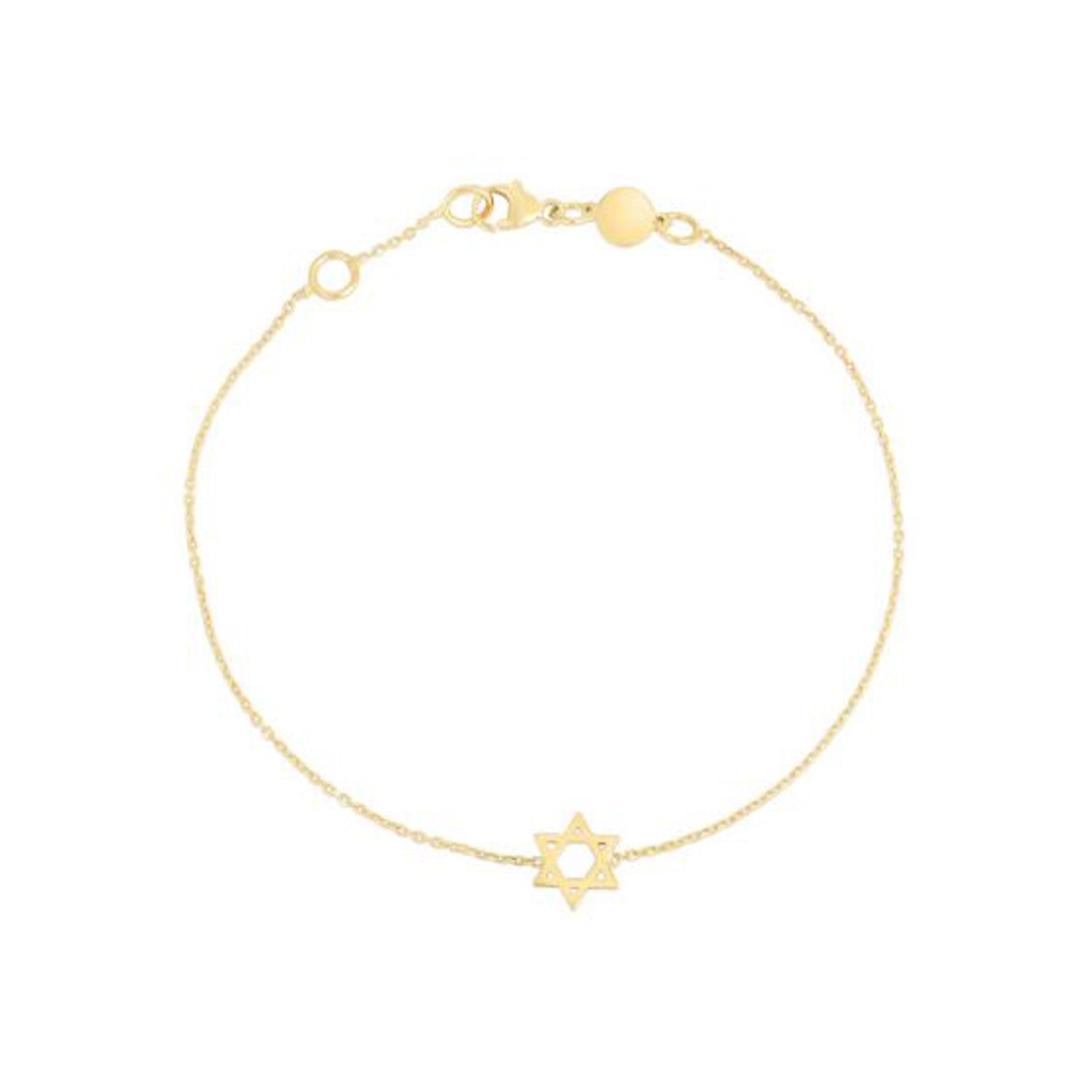 14k Yellow Gold Star of David Bracelet by Bids.com
