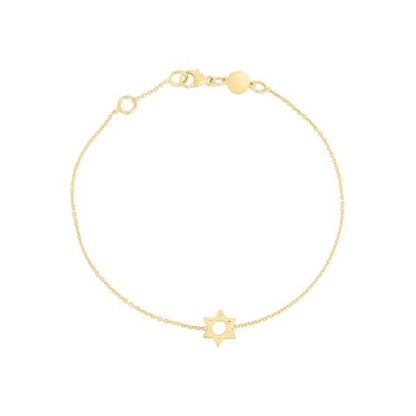 14k Yellow Gold Star of David Bracelet by Bids.com