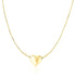 14k Yellow Gold Chain Necklace with Sliding Puffed Heart Charm - necklaces