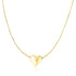 14k Yellow Gold Chain Necklace with Sliding Puffed Heart Charm by Avera Group