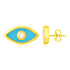 14K Yellow Gold Blue Evil Eye Earrings with Enamel - accessories