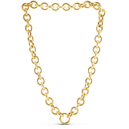 14k Yellow Gold Round Link Chain Necklace by Bids.com