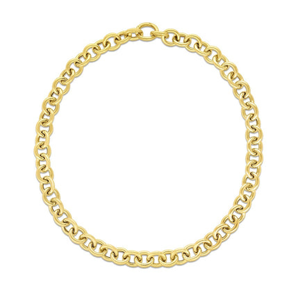 14k Yellow Gold Round Link Chain Necklace 