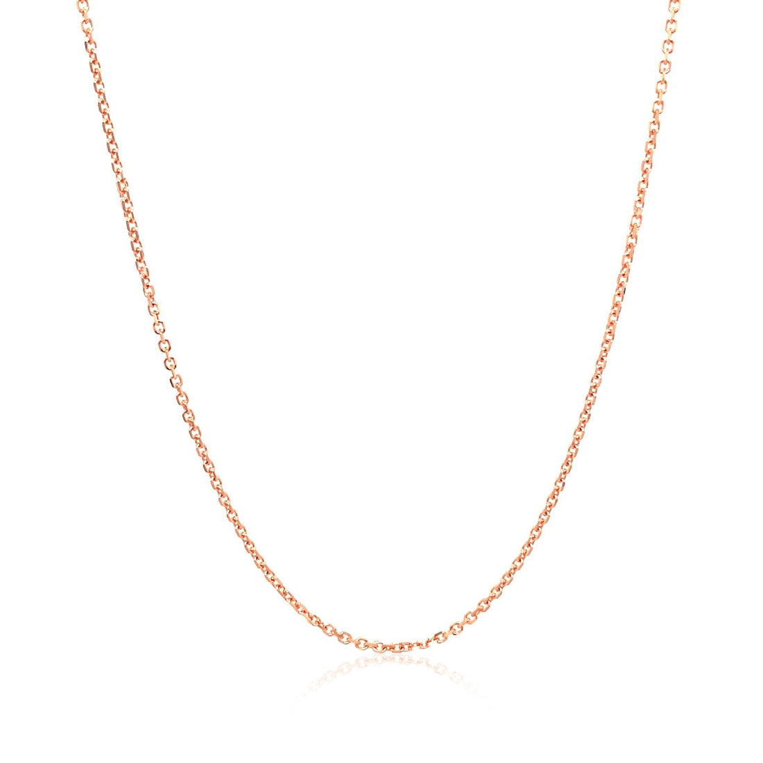 14k Rose Gold Diamond Cut Cable Link Chain (1.10 mm) - DestGlow