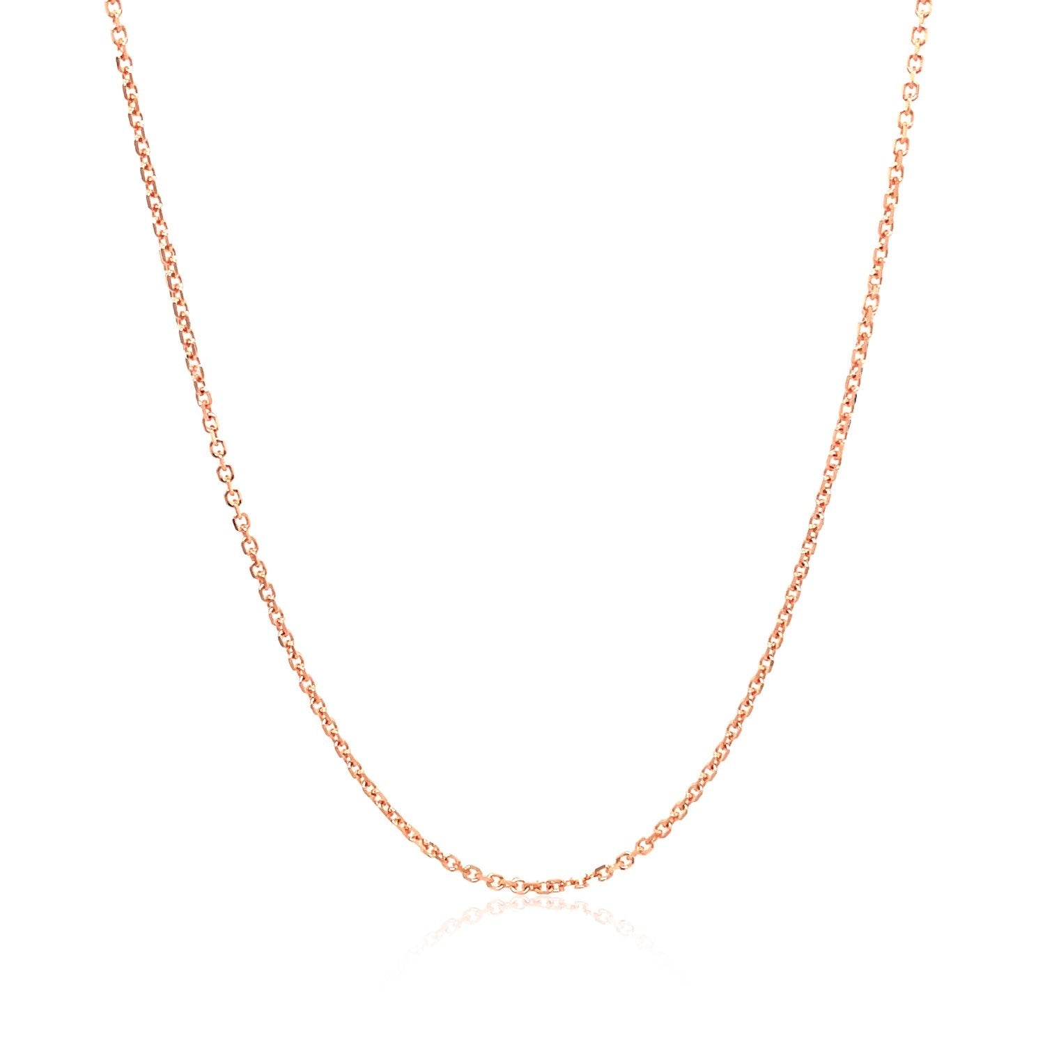 14k Rose Gold Diamond Cut Cable Link Chain (1.10 mm) - DestGlow