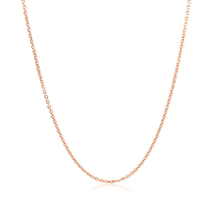 14k Rose Gold Diamond Cut Cable Link Chain (1.10 mm) - DestGlow