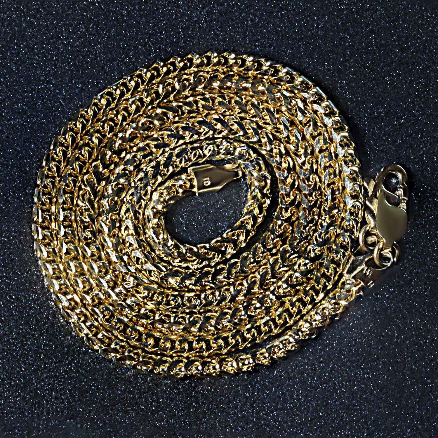 14k Yellow Solid Gold Diamond Cut Round Franco Chain (2.70 mm)