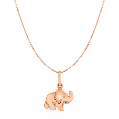 Elephant Pendant in 10k Rose Gold - DestGlow