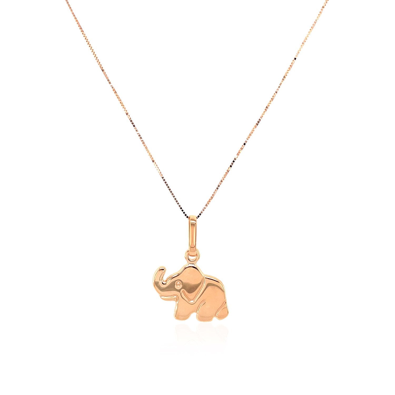 Elephant Pendant in 10k Rose Gold - DestGlow