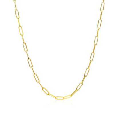 14K Yellow Gold Delicate Paperclip Chain (2.1mm) by Bids.com