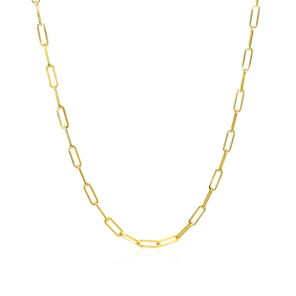 14K Yellow Gold Delicate Paperclip Chain (2.1mm) 