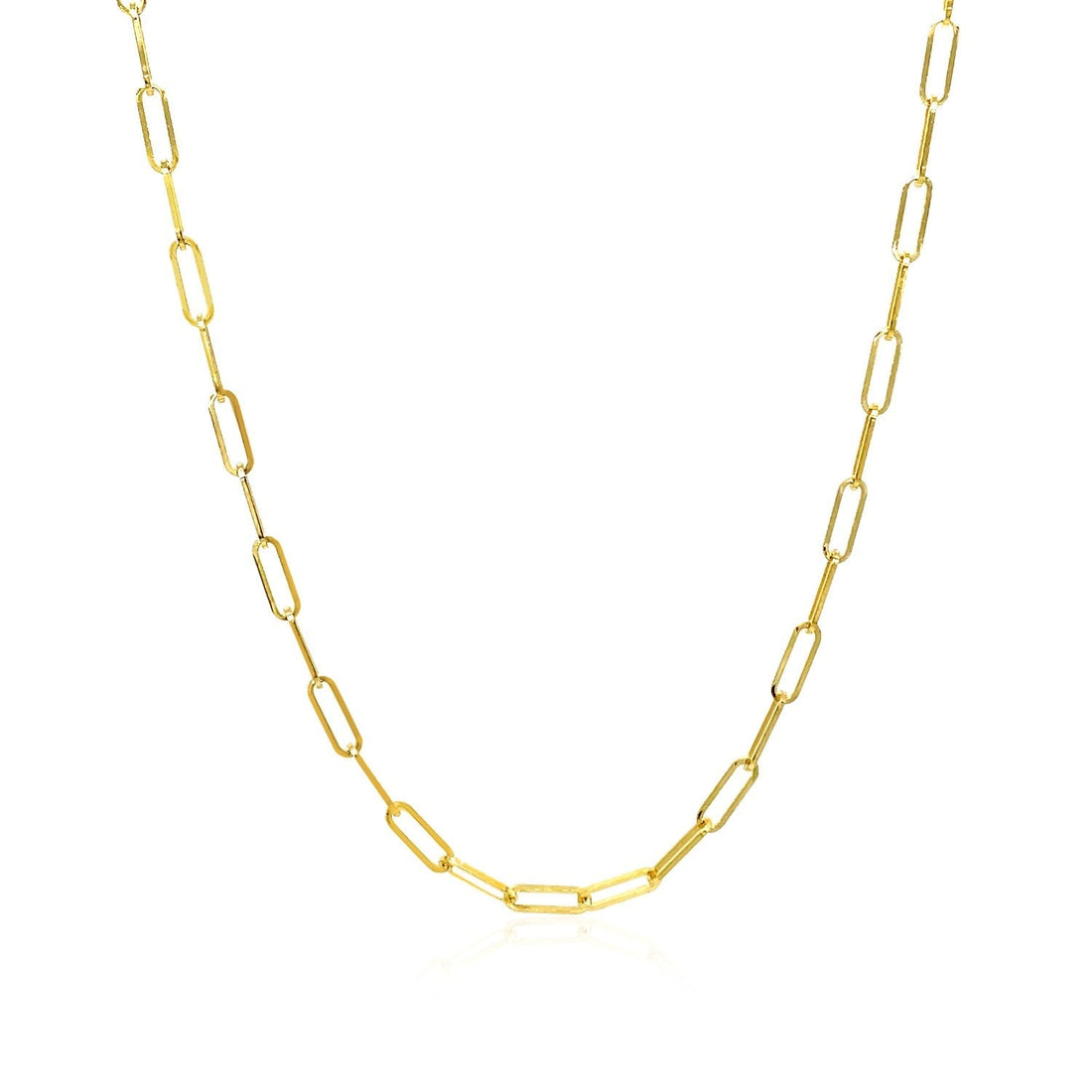 14K Yellow Gold Delicate Paperclip Chain (2.1 mm) 