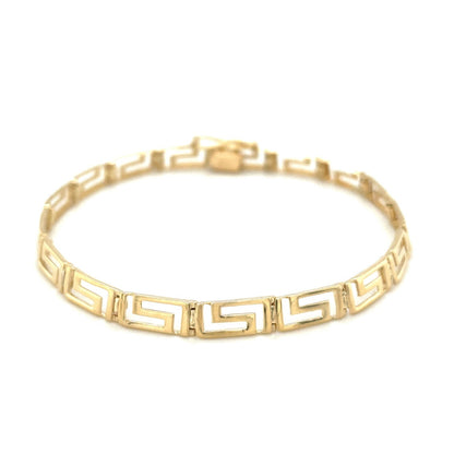 14k Yellow Gold Fancy Greek Key Motif Bracelet  DestGlow