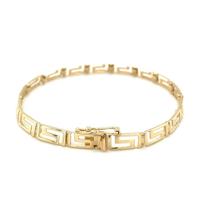 14k Yellow Gold Fancy Greek Key Motif Bracelet  DestGlow