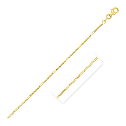 Diamond Cut Bar Links Pendant Chain in 14k Yellow Gold (1.3mm) by Bids.com
