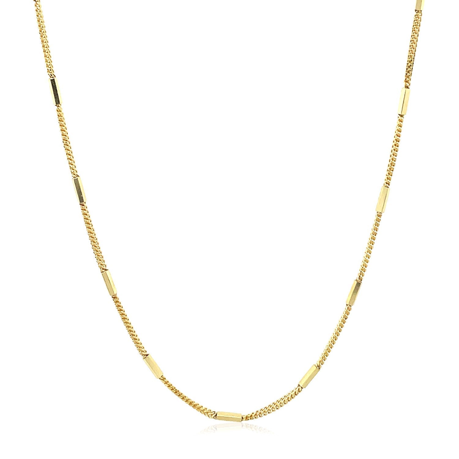 Diamond Cut Bar Links Pendant Chain in 14k Yellow Gold (1.3mm) by Bids.com