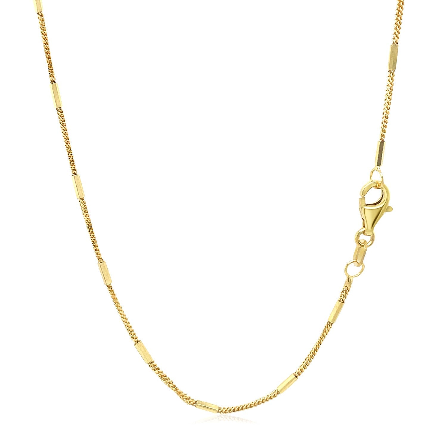 Diamond Cut Bar Links Pendant Chain in 14k Yellow Gold (1.3mm) by Bids.com