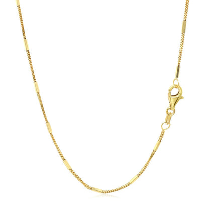 Diamond Cut Bar Links Pendant Chain in 14k Yellow Gold (1.3mm) by Bids.com