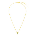 14k Yellow Gold 17 inch Necklace with Round Peridot - necklaces