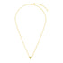 14k Yellow Gold 17 inch Necklace with Round Peridot 