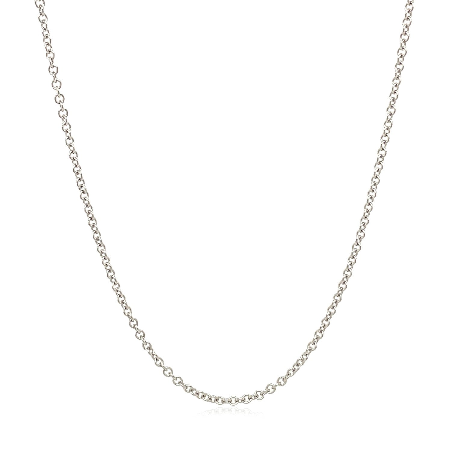 14k White Gold Round Cable Link Chain 1.9mm by Bids.com