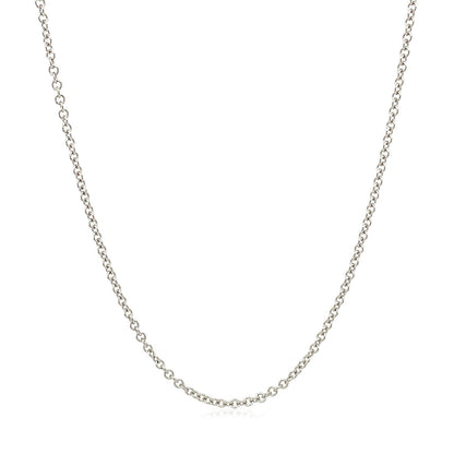 14k White Gold Round Cable Link Chain 1.9mm by Bids.com