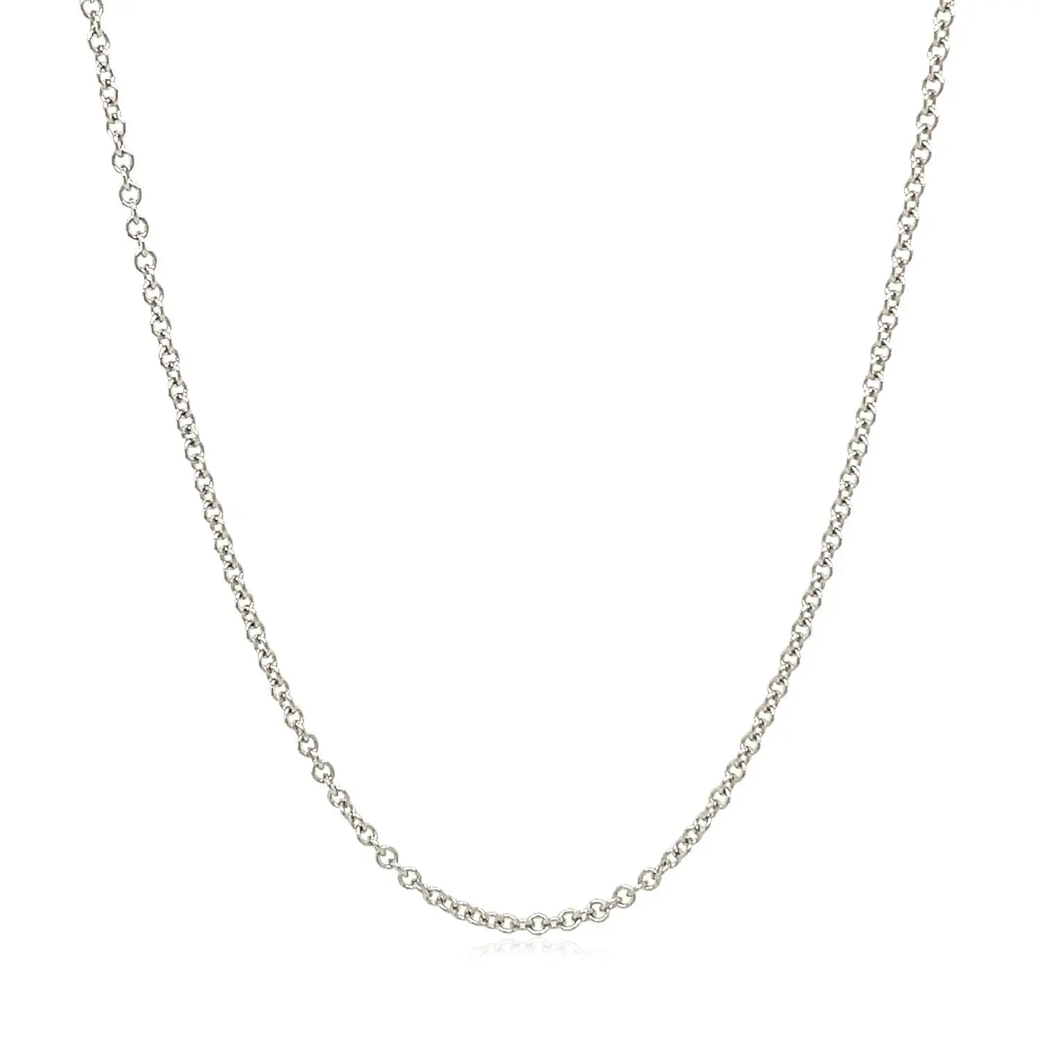 14k White Gold Round Cable Link Chain 1.9mm 