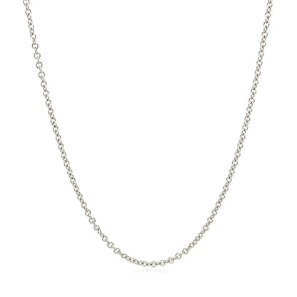 14k White Gold Round Cable Link Chain 1.9mm 