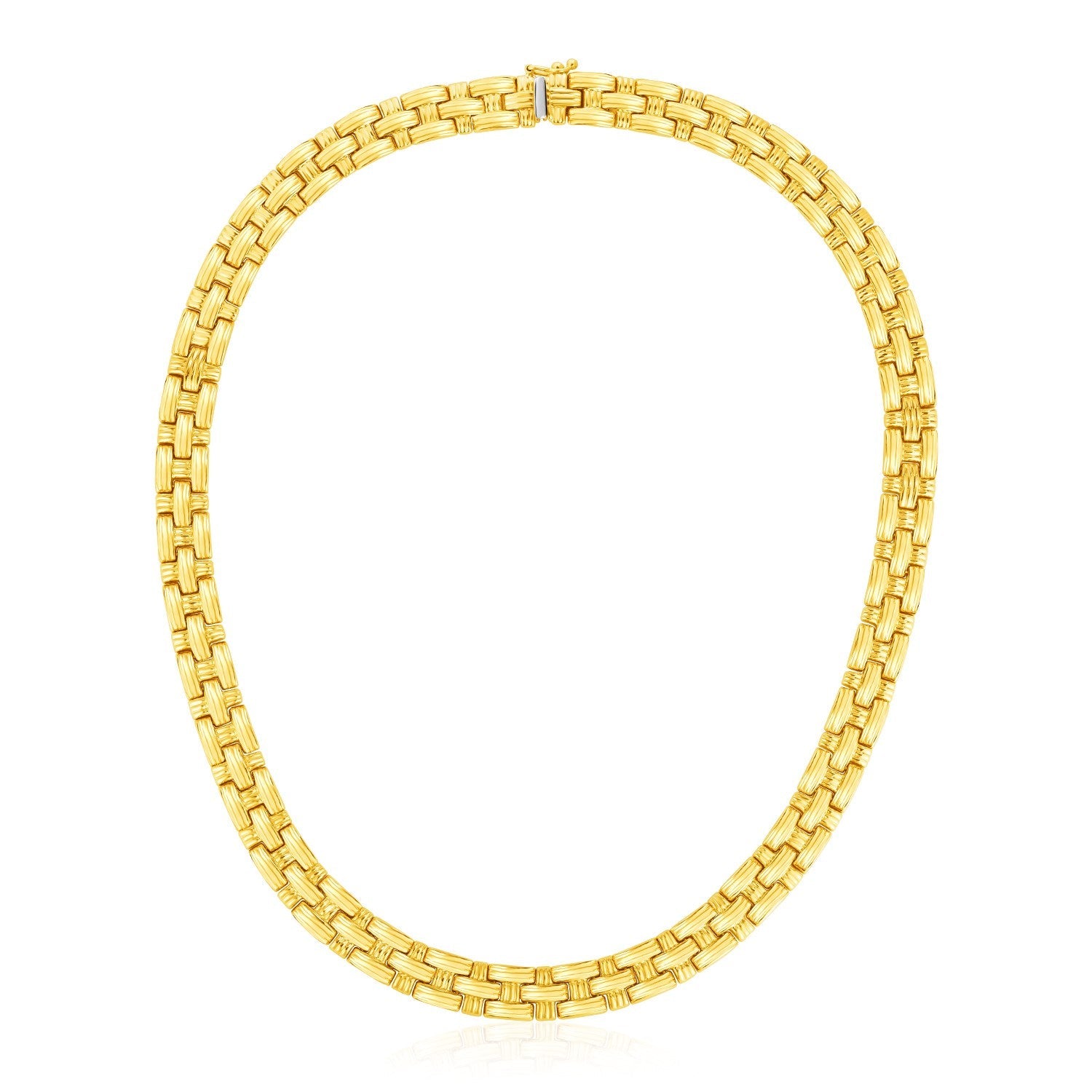 14k Yellow Gold Basket Weave Necklace by Bids.com