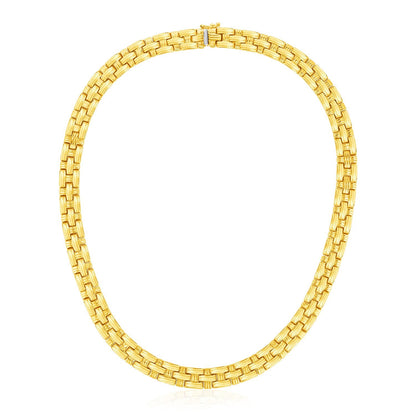 14k Yellow Gold Basket Weave Necklace by Bids.com