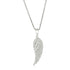 Sterling Silver with Large Textured Angel Wing Pendant 
