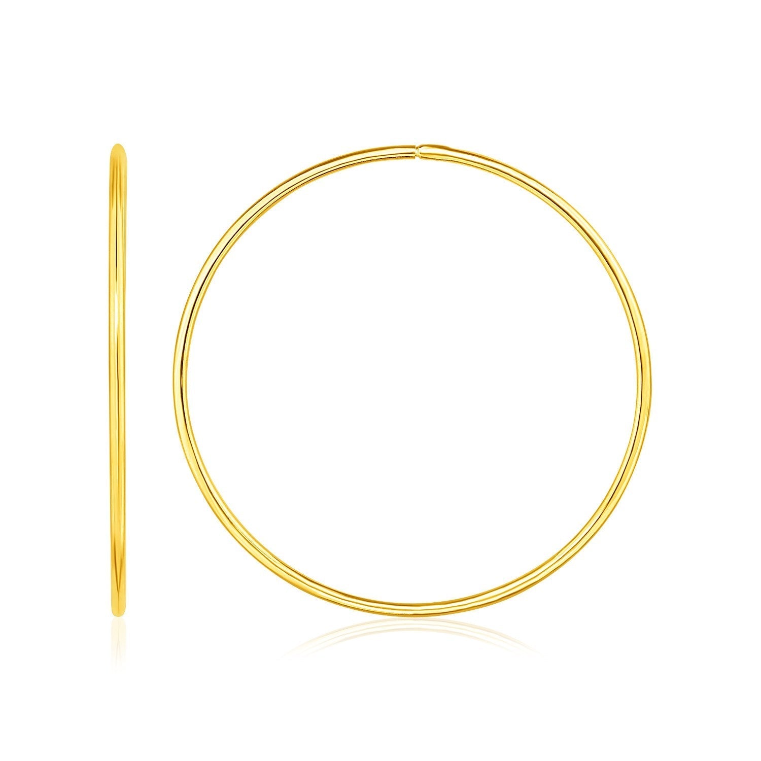 Endless Hoop Style Earrings in 14K Yellow Gold  DestGlow